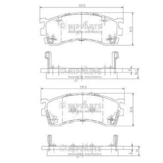 Гальмівні колодки, дискове гальмо (набір) NIPPARTS J3603038