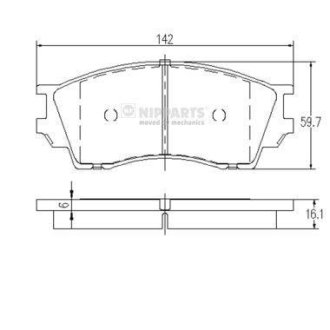 Гальмівні колодки, дискове гальмо (набір) NIPPARTS J3603040