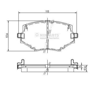 Гальмівні колодки, дискове гальмо (набір) NIPPARTS J3603044