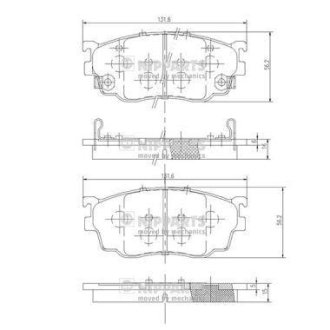 Гальмівні колодки, дискове гальмо (набір) NIPPARTS J3603051