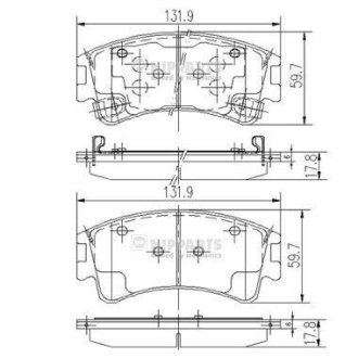 Гальмівні колодки, дискове гальмо (набір) NIPPARTS J3603056