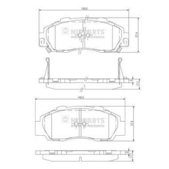 Колодки гальмівні дискові передні, комплект NIPPARTS J3604032 (фото 1)