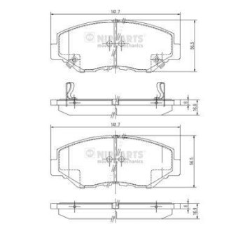 Гальмівні колодки, дискове гальмо (набір) NIPPARTS J3604061