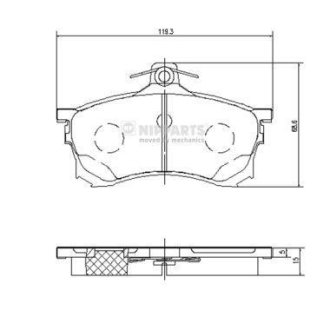 Комплект тормозных колодок, дисковый механизм NIPPARTS J3605037