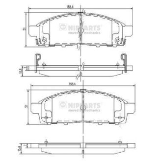 Гальмівні колодки, дискове гальмо (набір) NIPPARTS J3605050