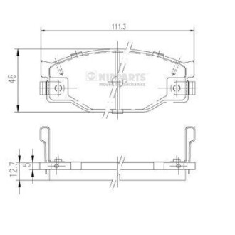 Фото 1 - комплект тормозных колодок, дисковый механизм NIPPARTS J3609005 Комплект тормозных колодок, дисковый механизм NIPPARTS J3609005 (фото 1)