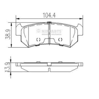 Гальмівні колодки, дискове гальмо (набір) NIPPARTS J3610903