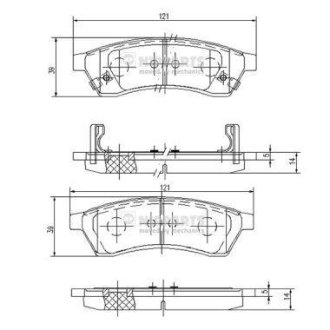 Комплект тормозных колодок, дисковый механизм NIPPARTS J3610904