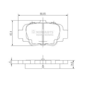 Комплект тормозных колодок, дисковый механизм NIPPARTS J3611035