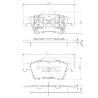 Гальмівні колодки, дискове гальмо (набір) NIPPARTS J3611045