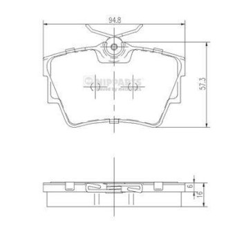 Гальмівні колодки, дискове гальмо (набір) NIPPARTS J3611047 (фото 1)