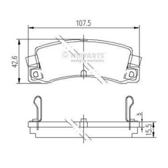 Гальмівні колодки, дискове гальмо (набір) NIPPARTS J3612008