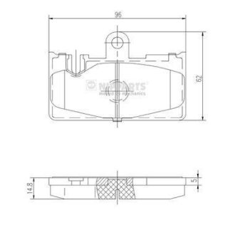 Комплект тормозных колодок, дисковый механизм NIPPARTS J3612029