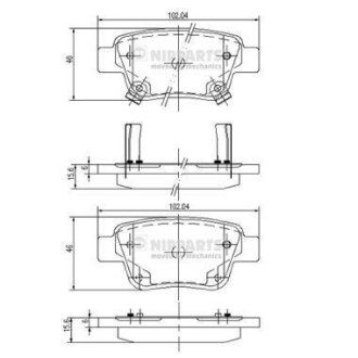 Гальмівні колодки, дискове гальмо (набір) NIPPARTS J3612030