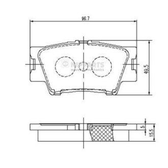 Комплект тормозных колодок, дисковый механизм NIPPARTS J3612035