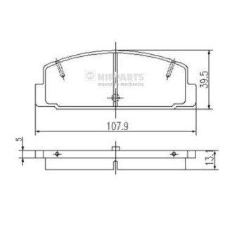 Гальмівні колодки, дискове гальмо (набір) NIPPARTS J3613002