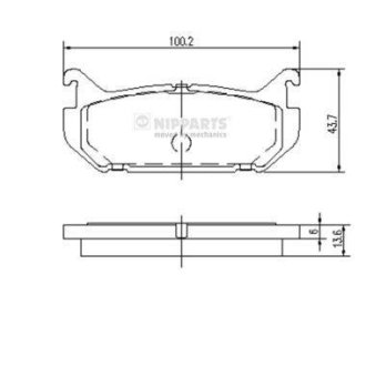 Комплект тормозных колодок, дисковый механизм NIPPARTS J3613007