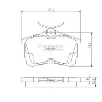 Комплект тормозных колодок, дисковый механизм NIPPARTS J3614015