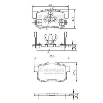 Комплект тормозных колодок, дисковый механизм NIPPARTS J3614017