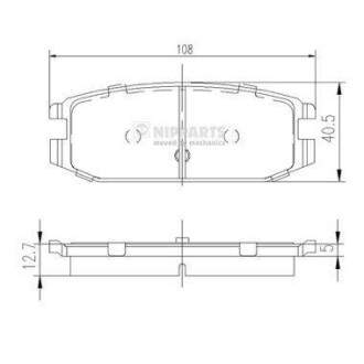 Комплект тормозных колодок, дисковый механизм NIPPARTS J3615009