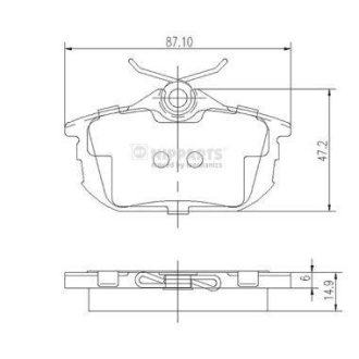 Гальмівні колодки, дискове гальмо (набір) NIPPARTS J3615012 (фото 1)