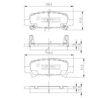 Гальмівні колодки, дискове гальмо (набір) NIPPARTS J3617002