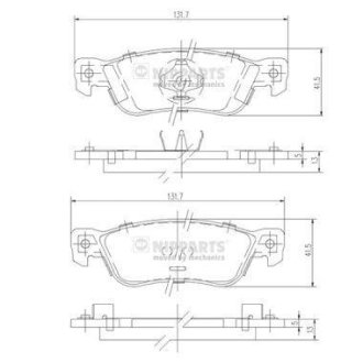 Комплект тормозных колодок, дисковый механизм NIPPARTS J3619000