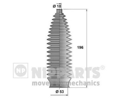 Пильовик рульового механізма NIPPARTS N2845007