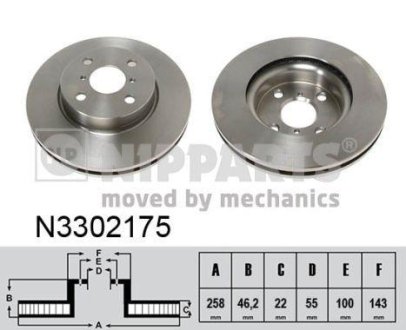 Гальмівний диск NIPPARTS N3302175