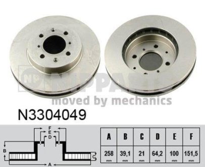 Тормозной диск NIPPARTS N3304049