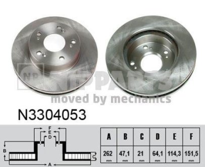 Гальмівний диск NIPPARTS N3304053