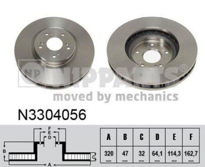 Гальмiвний диск NIPPARTS N3304056