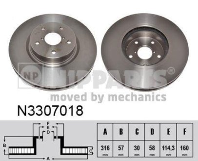 Гальмівний диск NIPPARTS N3307018