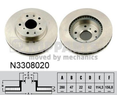 Гальмівний диск NIPPARTS N3308020