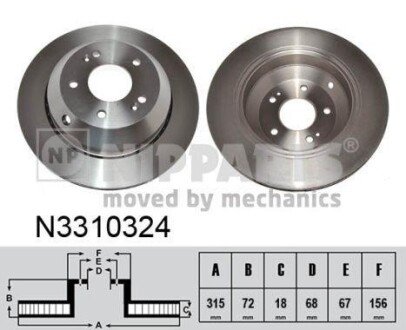 Гальмiвнi диски NIPPARTS N3310324