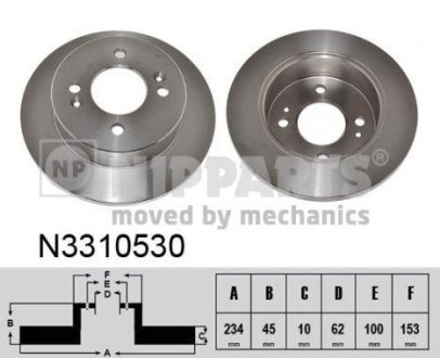 Гальмiвнi диски заднi NIPPARTS N3310530 (фото 1)