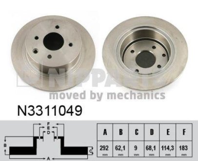 Гальмівний диск NIPPARTS N3311049