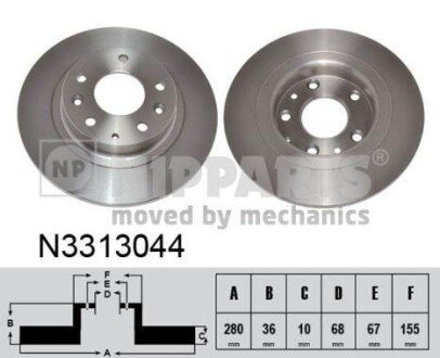 HAMULCE TARCZA HAMULCOWA NIPPARTS N3313044