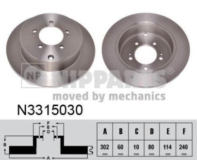 Гальмівний диск NIPPARTS N3315030