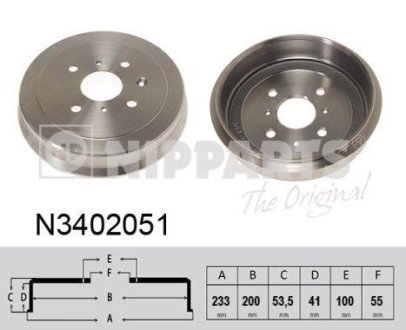 Тормозной барабан NIPPARTS N3402051