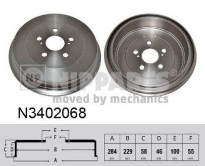 Тормозной барабан NIPPARTS N3402068 (фото 1)