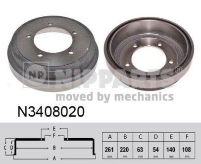 Гальмівний барабан NIPPARTS N3408020