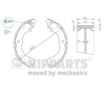 Гальмiвнi колодки барабаннi NIPPARTS N3505049