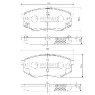 Гальмівні колодки, дискове гальмо (набір) NIPPARTS N3600545