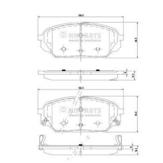 Гальмівні колодки (набір) NIPPARTS N3600551