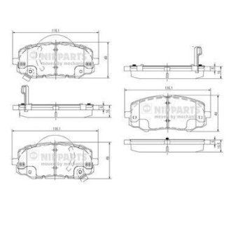 Гальмівні колодки (набір) NIPPARTS N3600552