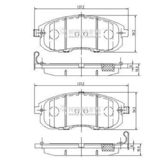 Гальмівні колодки, дискове гальмо (набір) NIPPARTS N3601099