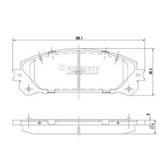 Гальмівні колодки (набір) NIPPARTS N3602139