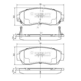 Гальмівні колодки (набір) NIPPARTS N3604073