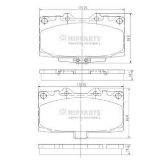 Комплект тормозных колодок, дисковый механизм NIPPARTS N3607022